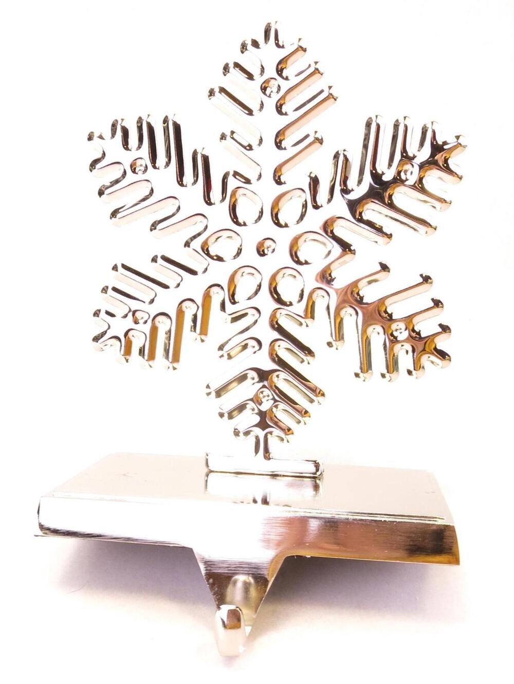 Vintage Silver Color Christmas Snowflake Stocking Holder Modern Design Simple
